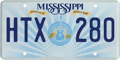 MS license plate HTX280