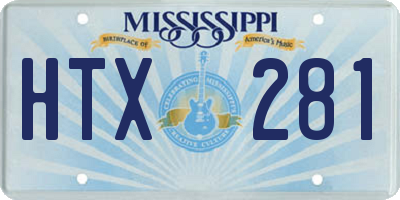 MS license plate HTX281