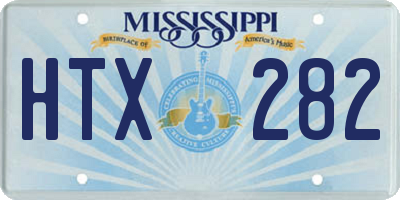 MS license plate HTX282