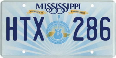 MS license plate HTX286