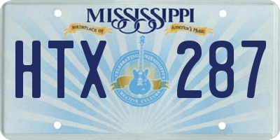 MS license plate HTX287
