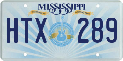 MS license plate HTX289