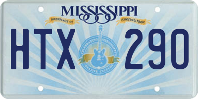 MS license plate HTX290