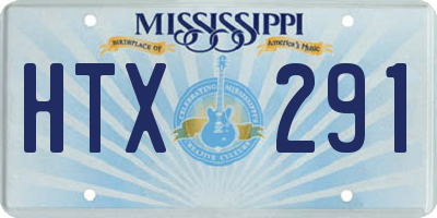 MS license plate HTX291