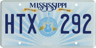 MS license plate HTX292