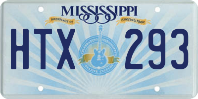 MS license plate HTX293