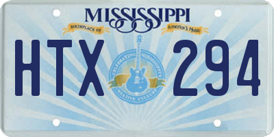 MS license plate HTX294