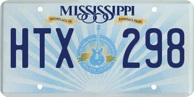 MS license plate HTX298