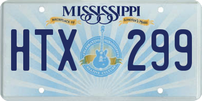 MS license plate HTX299
