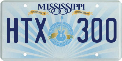 MS license plate HTX300