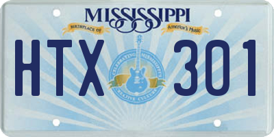 MS license plate HTX301