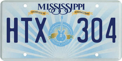 MS license plate HTX304