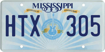 MS license plate HTX305