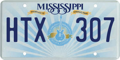 MS license plate HTX307