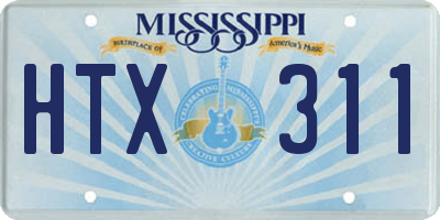 MS license plate HTX311