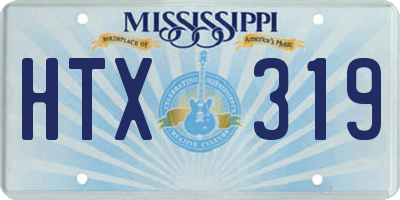 MS license plate HTX319