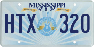 MS license plate HTX320