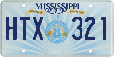 MS license plate HTX321