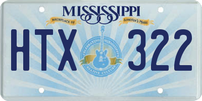 MS license plate HTX322