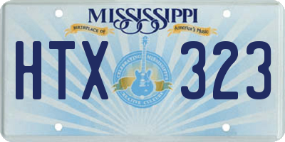 MS license plate HTX323