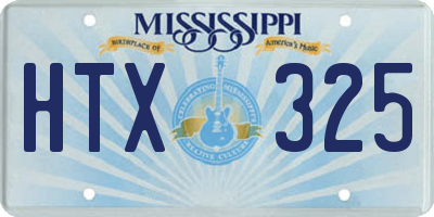 MS license plate HTX325