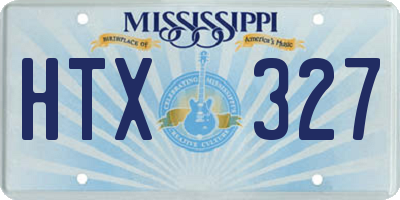 MS license plate HTX327
