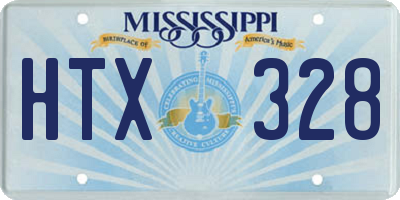 MS license plate HTX328