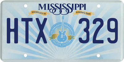 MS license plate HTX329