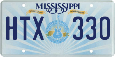 MS license plate HTX330
