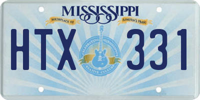 MS license plate HTX331