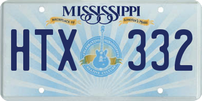 MS license plate HTX332