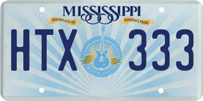 MS license plate HTX333