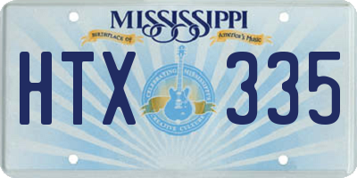 MS license plate HTX335
