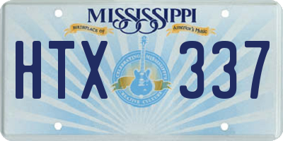 MS license plate HTX337
