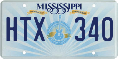 MS license plate HTX340