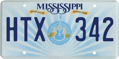 MS license plate HTX342