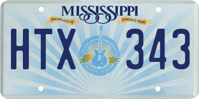 MS license plate HTX343