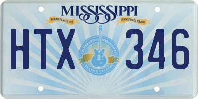 MS license plate HTX346