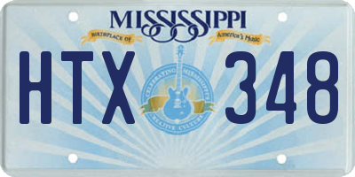 MS license plate HTX348