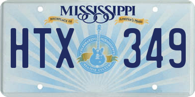 MS license plate HTX349