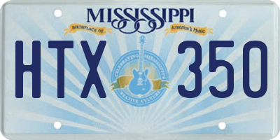 MS license plate HTX350