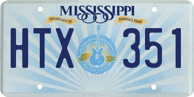 MS license plate HTX351