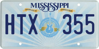 MS license plate HTX355