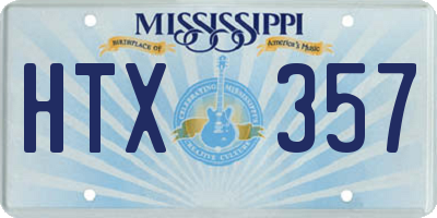 MS license plate HTX357
