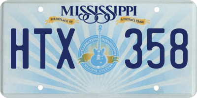 MS license plate HTX358