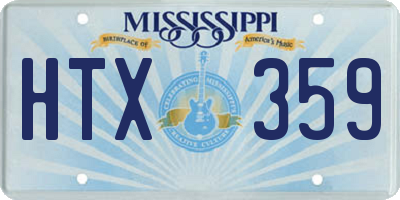 MS license plate HTX359