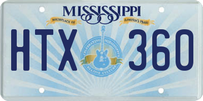 MS license plate HTX360