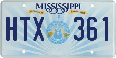 MS license plate HTX361