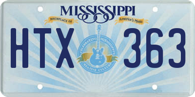 MS license plate HTX363