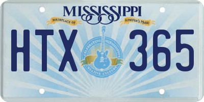 MS license plate HTX365